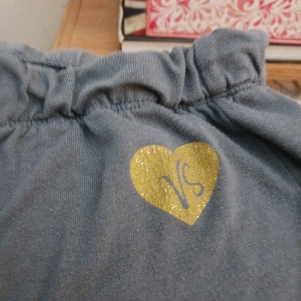 PINK Victoria's Secret Gray. Pajama Bottoms with Gold Heart